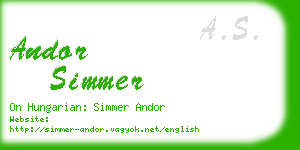 andor simmer business card